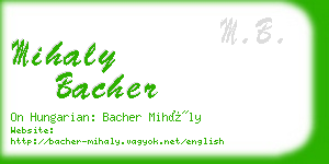 mihaly bacher business card